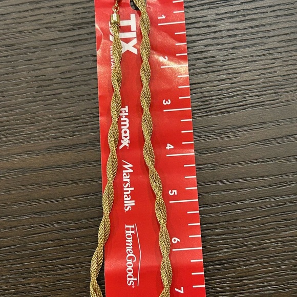 Marked Sarah Coventry golden braids vintage choker necklace twisted mesh design - Picture 5 of 5